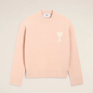 Ami Men’s Soft Pink Crew Neck Sweater